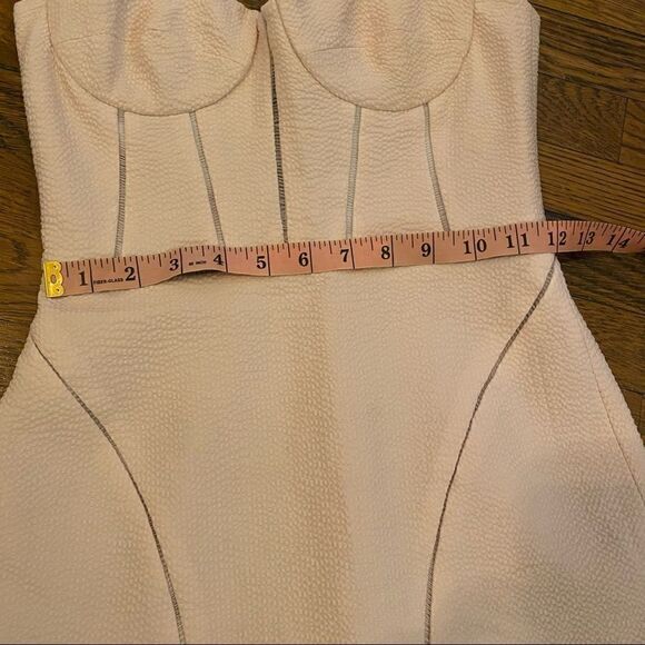 Jonathan Simkhai Seersucker Bustier mini dress size 0 light pink - Picture 16 of 16